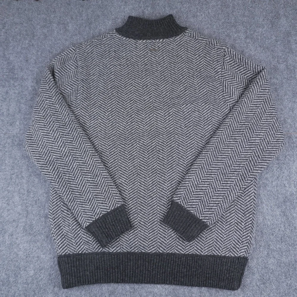 Brave Soul Quarter Zip‎ Pullover Mens 2XL Grey Herringbone Bonded Sweater NEW